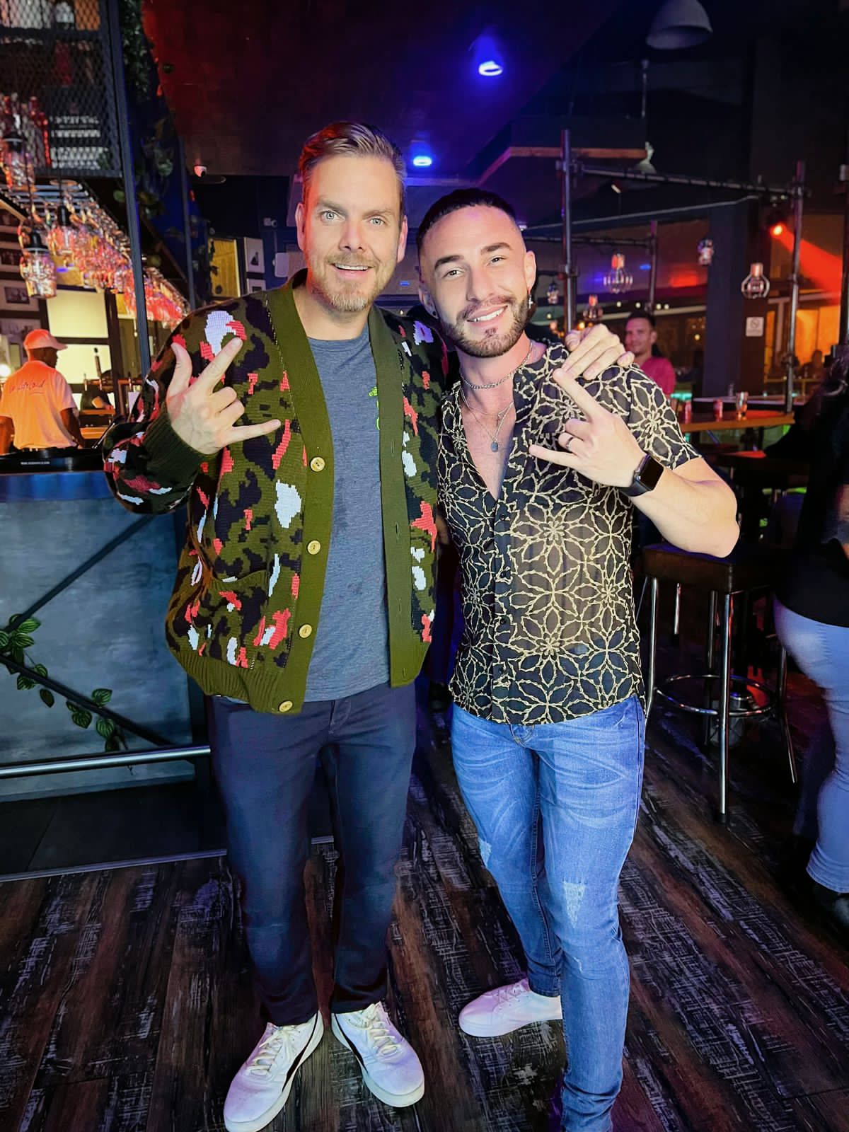 Wayne Cumming with Ross Learmonth at his solo-album launch